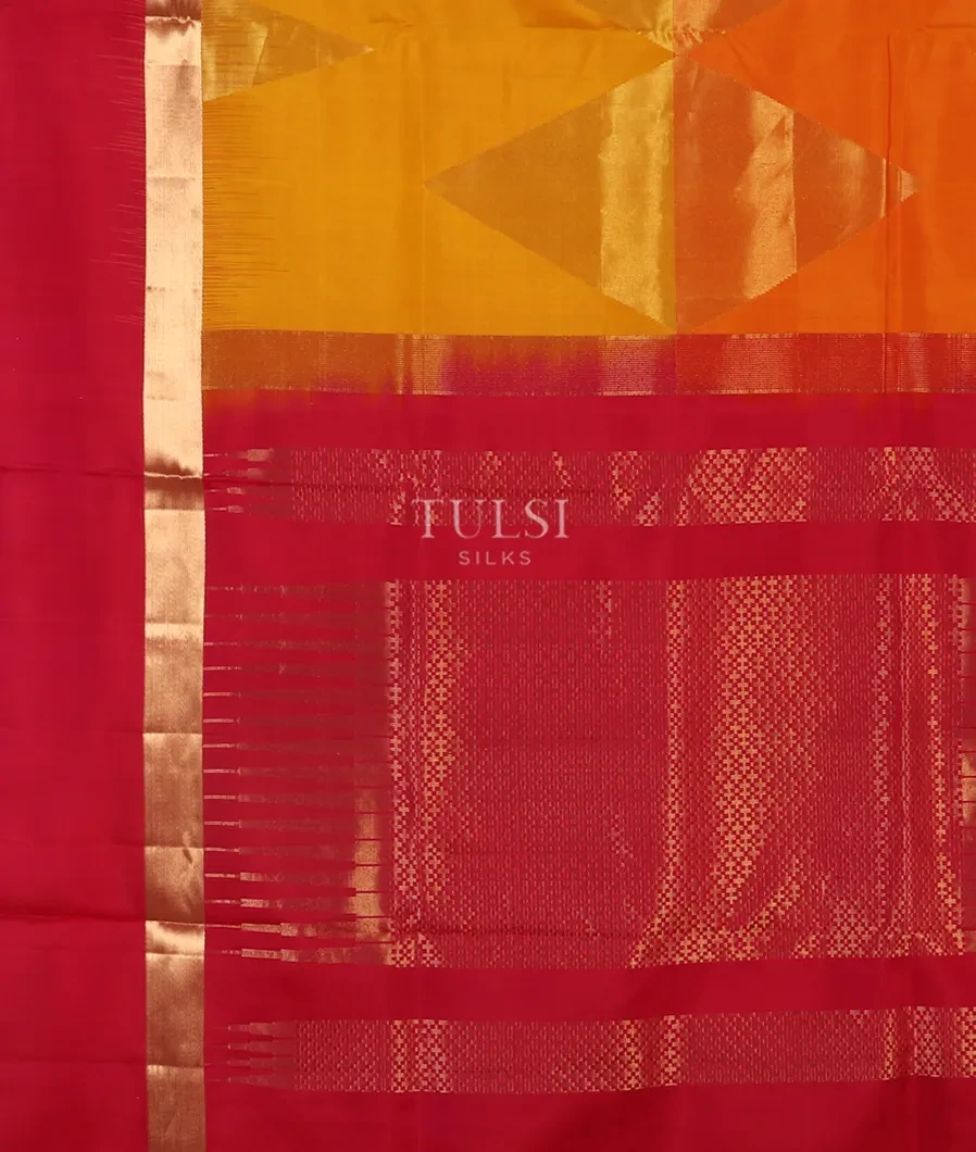 Yellow And Orange Soft Silk Saree T5015664