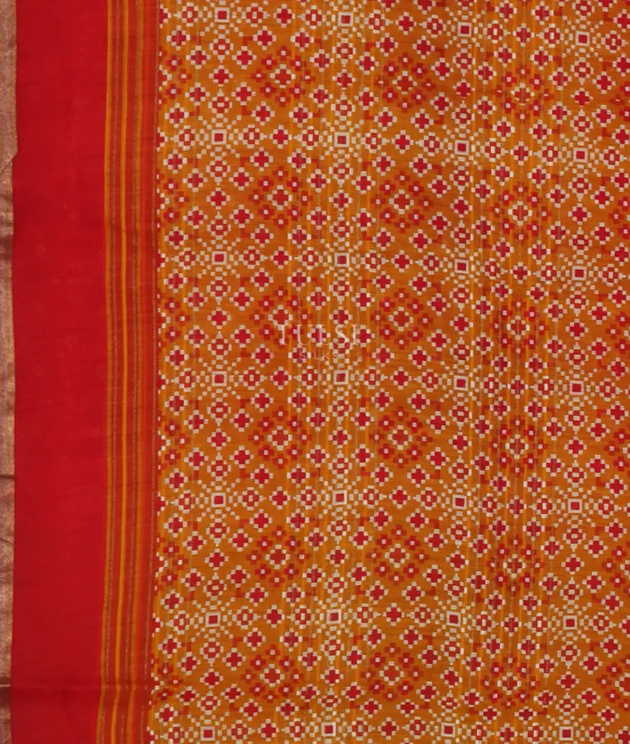 Red Soft Tussar Printed Saree T4320533