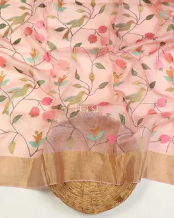 Pink Silk Kota Embroidery Saree T4969874
