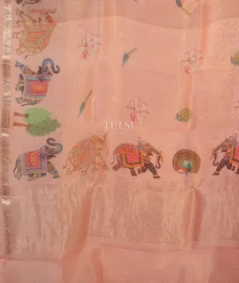 Pink Kora Organza Printed Saree T4831054