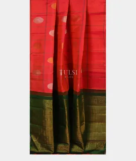 Pinkish Orange Kanjivaram Silk Saree T5011582