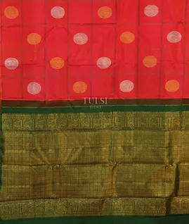 Pinkish Orange Kanjivaram Silk Saree T5011584