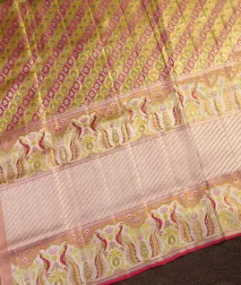 Peach Tissue Kanjivaram Silk Saree T4210093