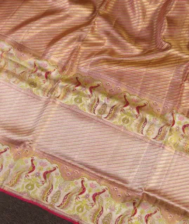 Peach Tissue Kanjivaram Silk Saree T4210094