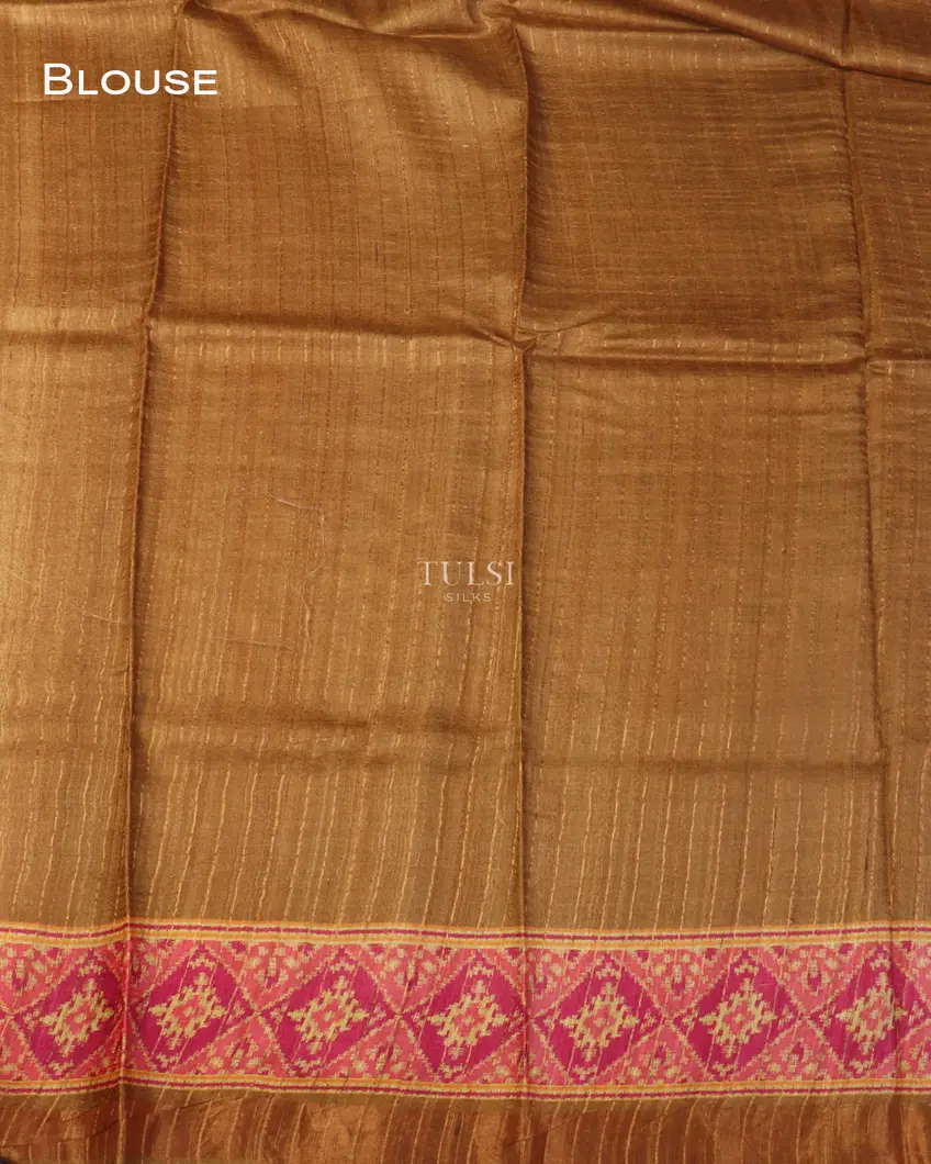 Brown Tussar Printed Saree T4945453