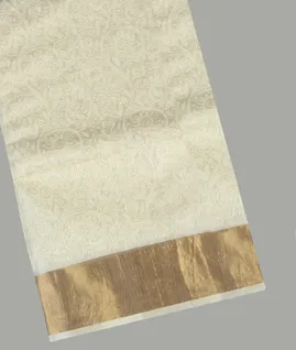 White Silk Kota Embroidery Saree T4942361