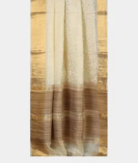 White Silk Kota Embroidery Saree T4942362