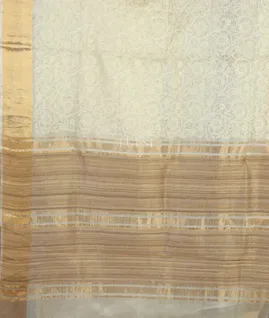 White Silk Kota Embroidery Saree T4942364
