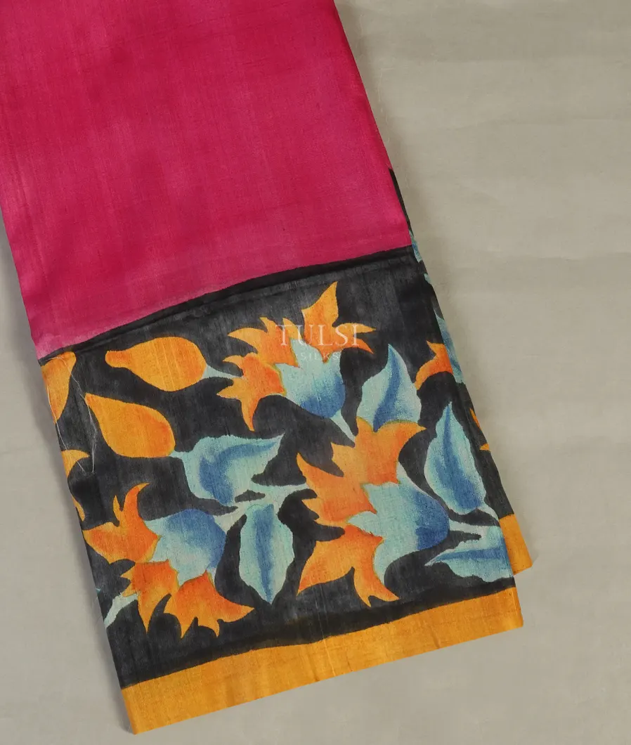 Pink Tussar Handpainted Saree T433206-image