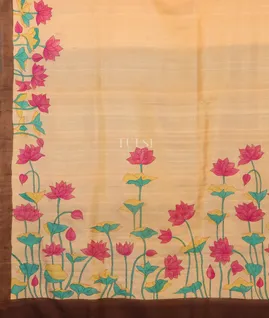 Light Peach Pure Silk Saree T4213664