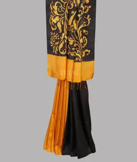 Black Pure Silk Saree T4836565