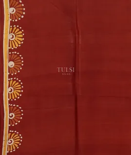 Rust Batik Printed Silk Saree T3857353