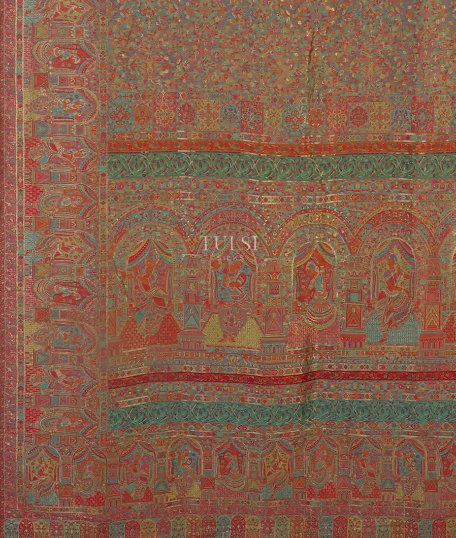 Grey Kashmir Kani Silk Saree T4607974