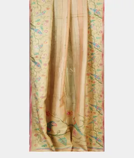 Yellow Tussar Embroidery Saree T5035522
