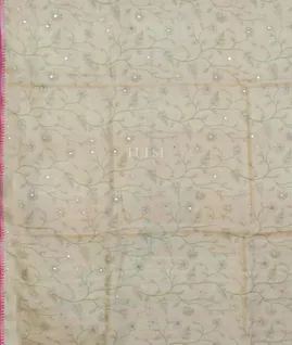 Yellow Tussar Embroidery Saree T5035523