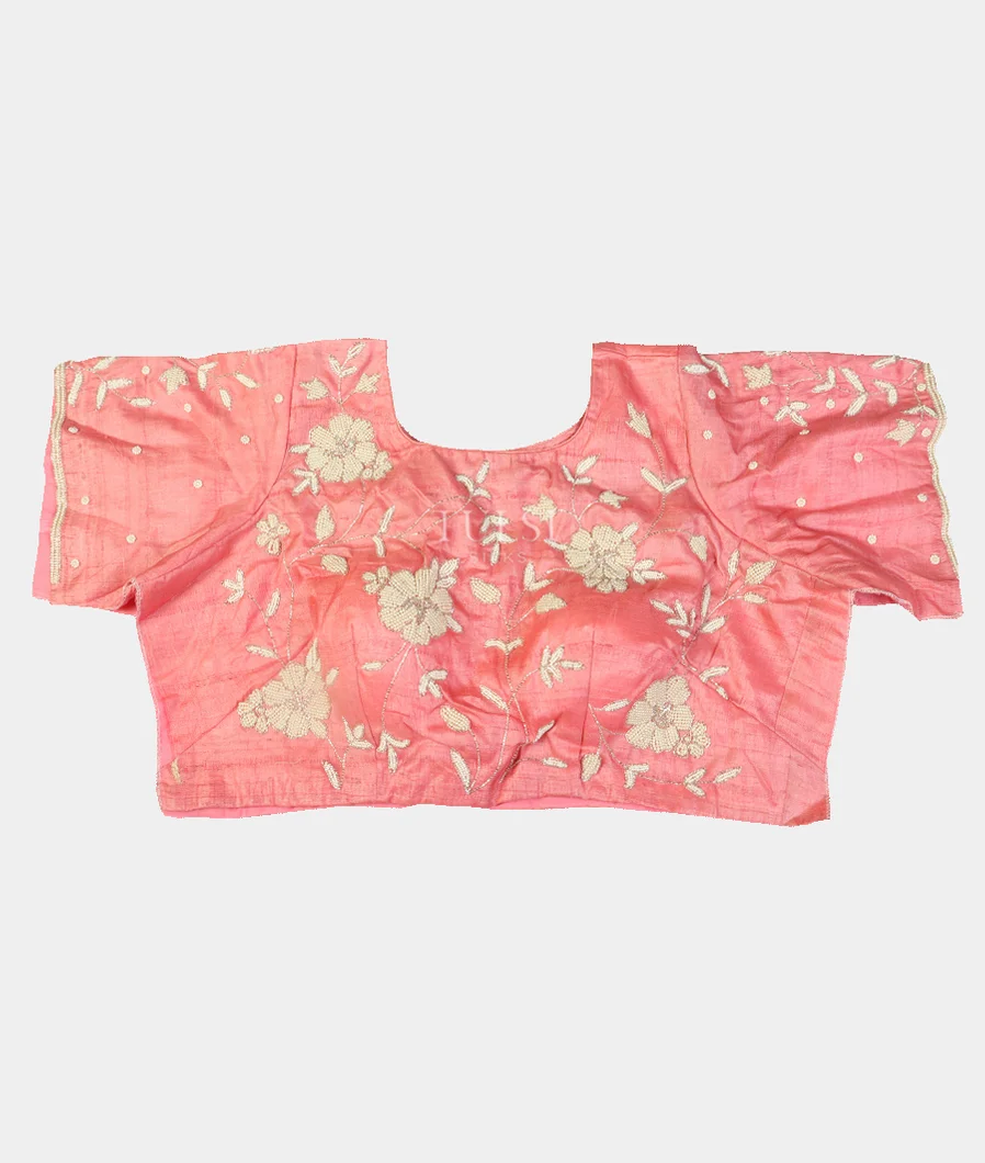 Pink Tussar Embroidery Blouse T502019-image