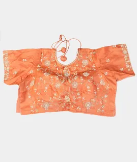 Peach Tussar Embroidery Blouse T5020232