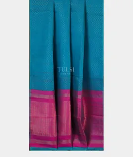 Blue Woven Raw Silk Saree T4723952