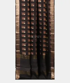 Black Tussar Printed Saree T4940402