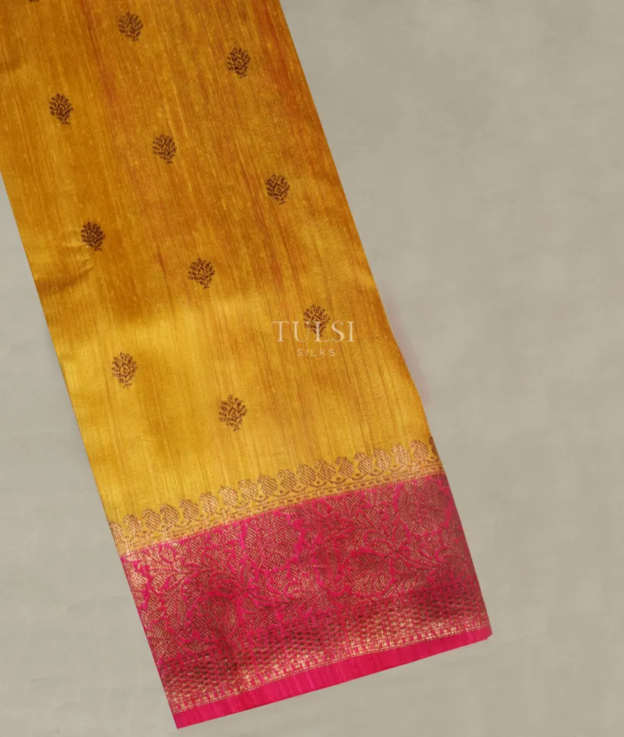 Yellow Banaras Tussar Saree T502563-image