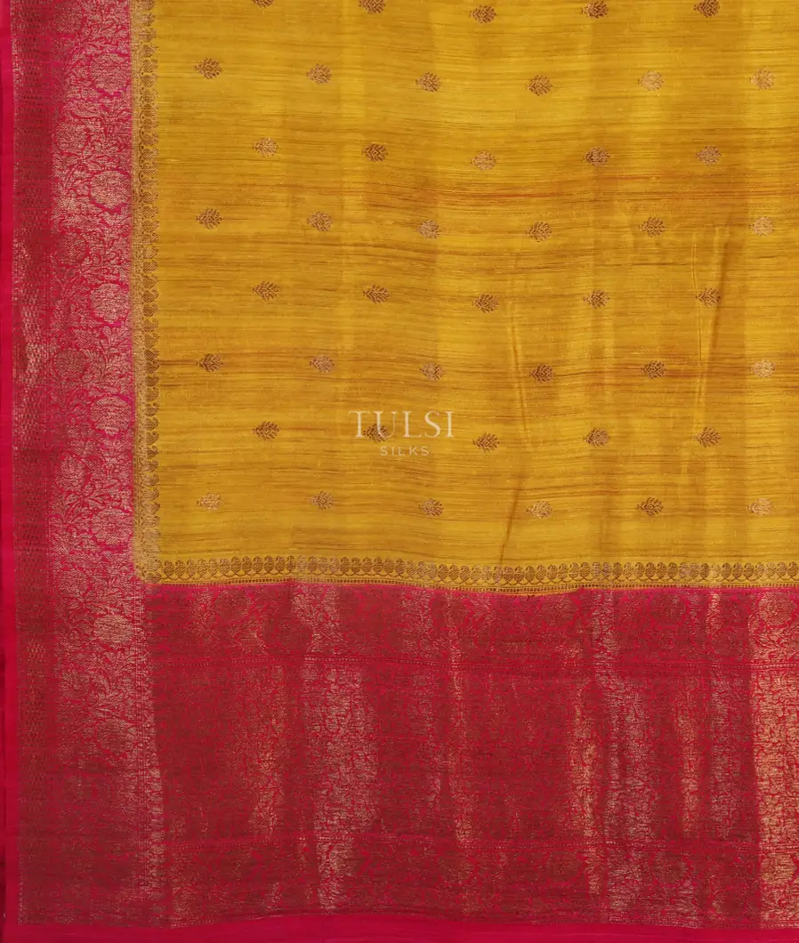 Yellow Banaras Tussar Saree T5025634
