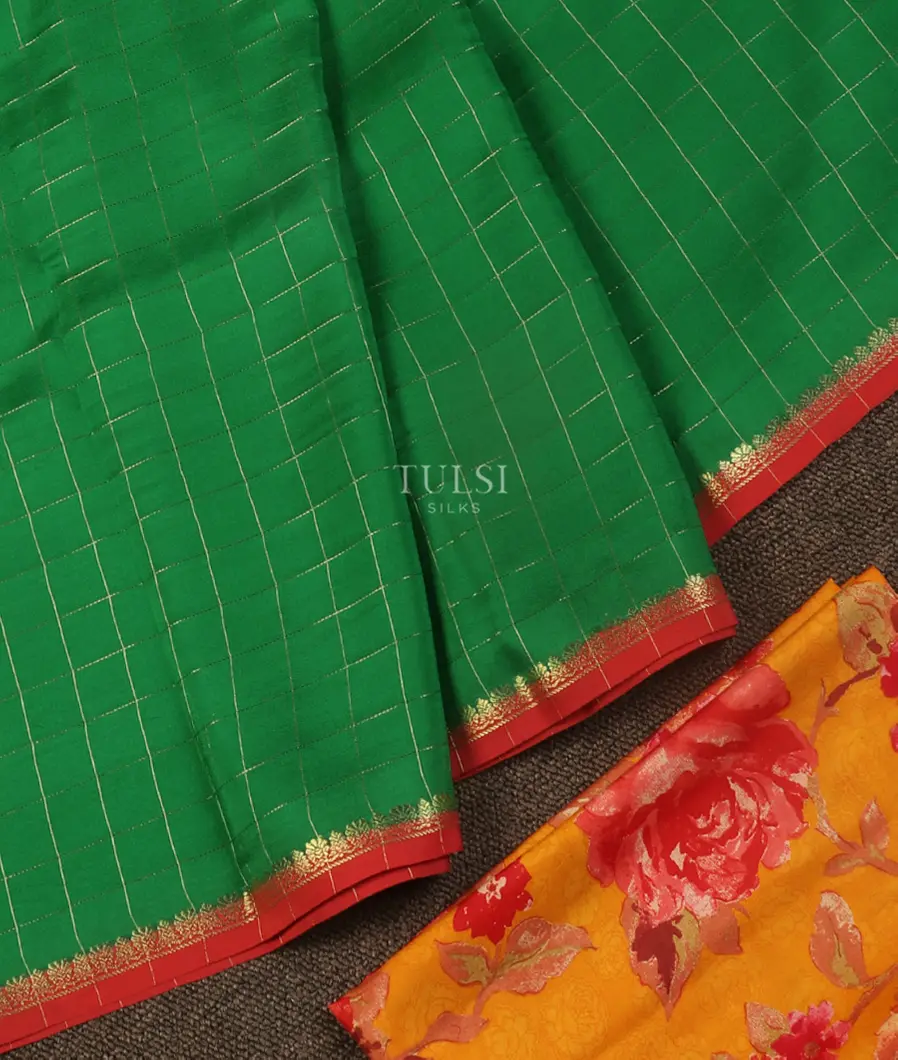 Green Mysore Silk Saree T5002432