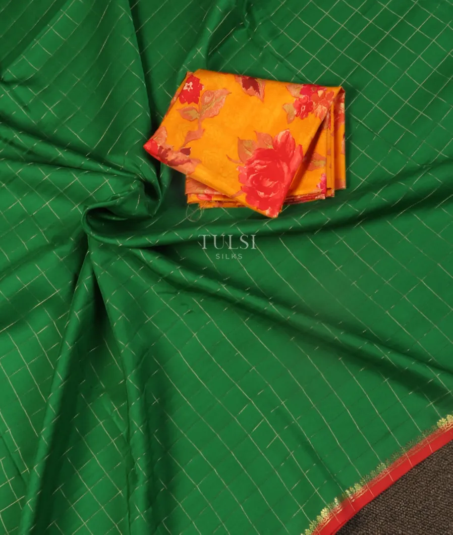 Green Mysore Silk Saree T5002436