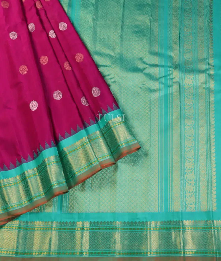 Purple Gadwal Silk Saree T5050862