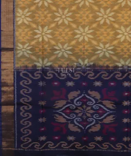 Beige Pochampalli Silk Cotton Saree T5055984