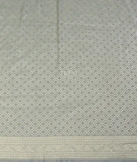 Bluish Grey Mysore Crepe Silk Saree T4813153