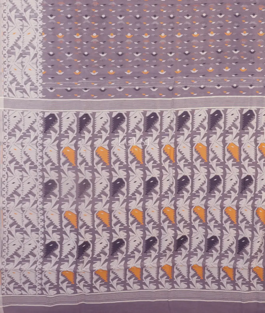 Lavender Dhakai Cotton Saree T5048454