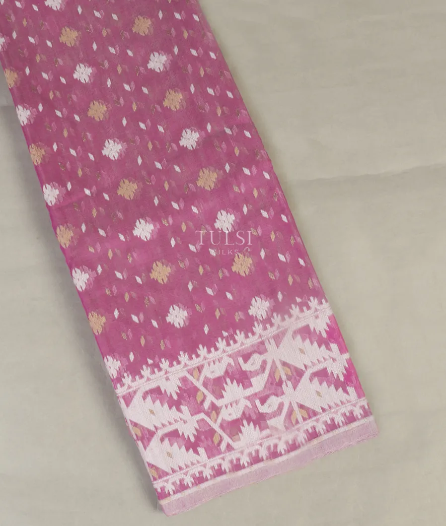 Purple Dhakai Cotton Saree T504873-image
