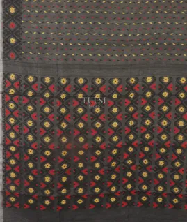 Grey Dhakai Cotton Saree T5051544