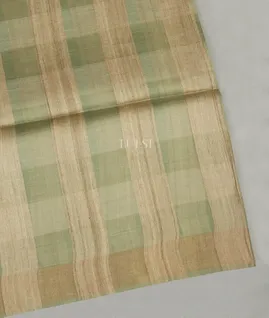 Green And Beige Tussar Printed Saree T4886281