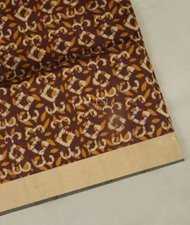 Brown Tussar Printed Saree T1768211