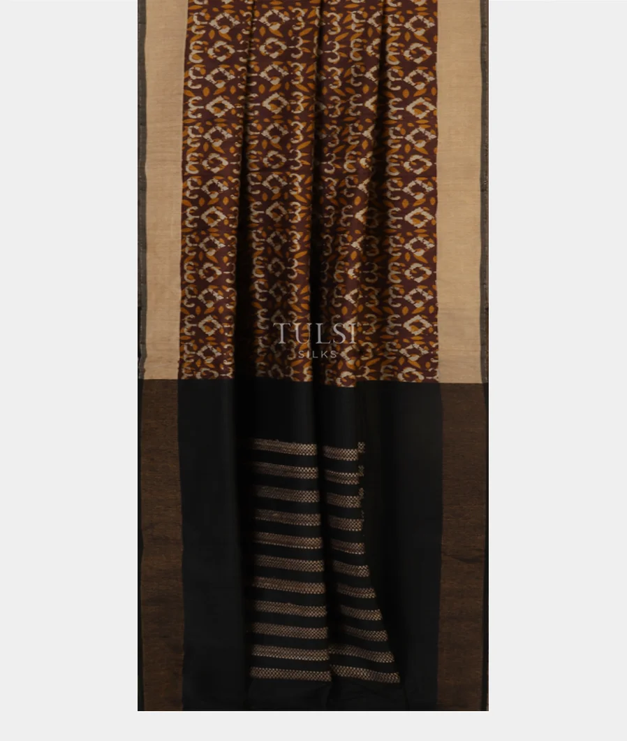 Brown Tussar Printed Saree T1768212