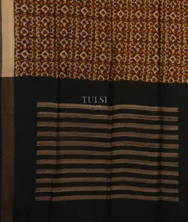 Brown Tussar Printed Saree T1768214
