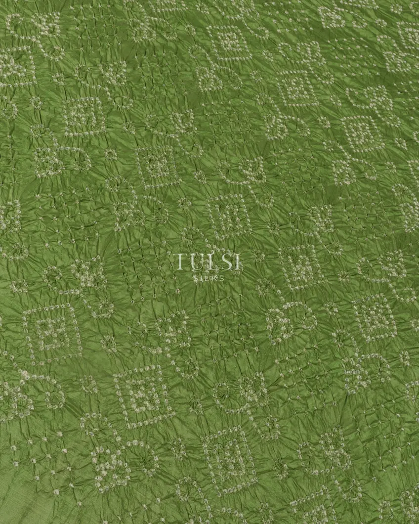 Green Bandhani Kanjivaram Pavadai T2478164