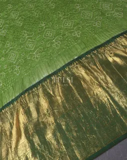 Green Bandhani Kanjivaram Pavadai T2478165