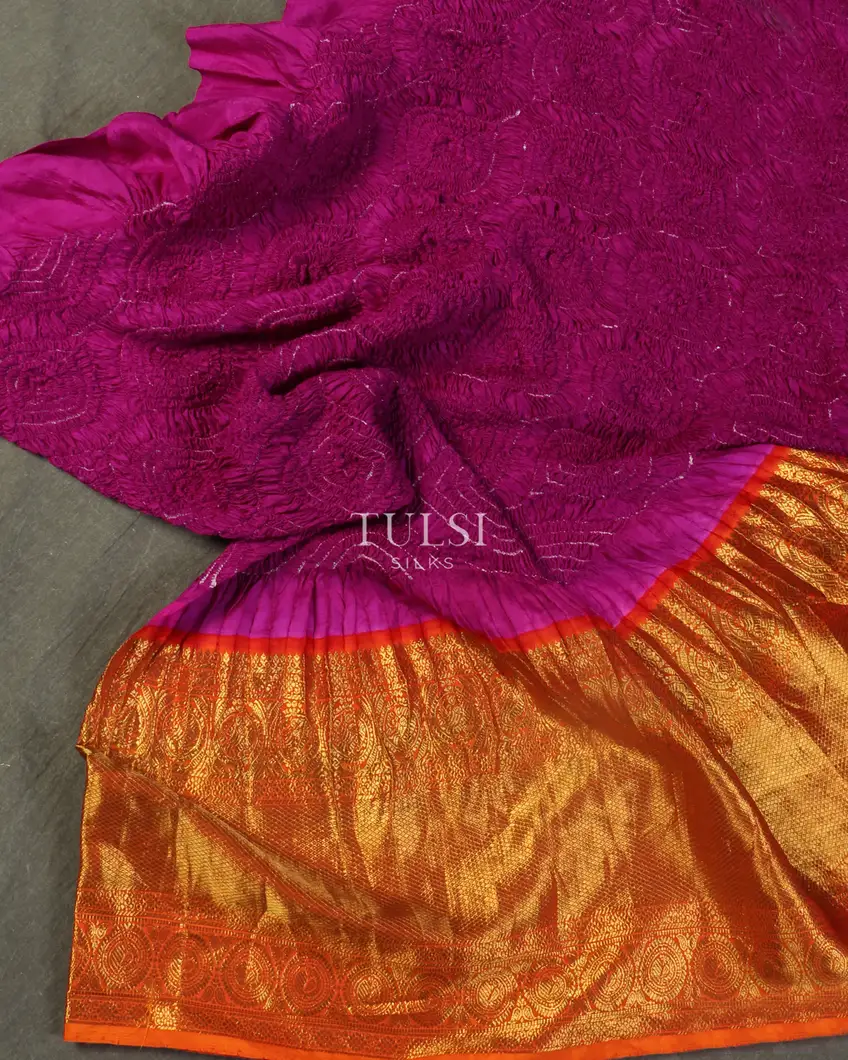 Purple Bandhani Kanjivaram Pavadai T2151022