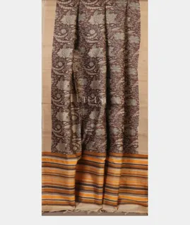 Brown Tussar Printed Saree T4735292
