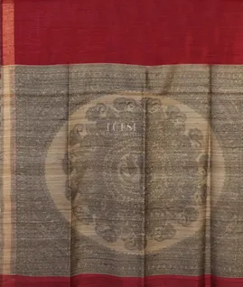 Maroon  Tussar Printed Saree T4884994