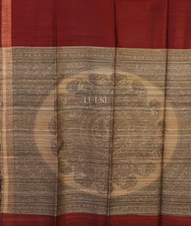 Maroon Tussar Printed Saree T4884724