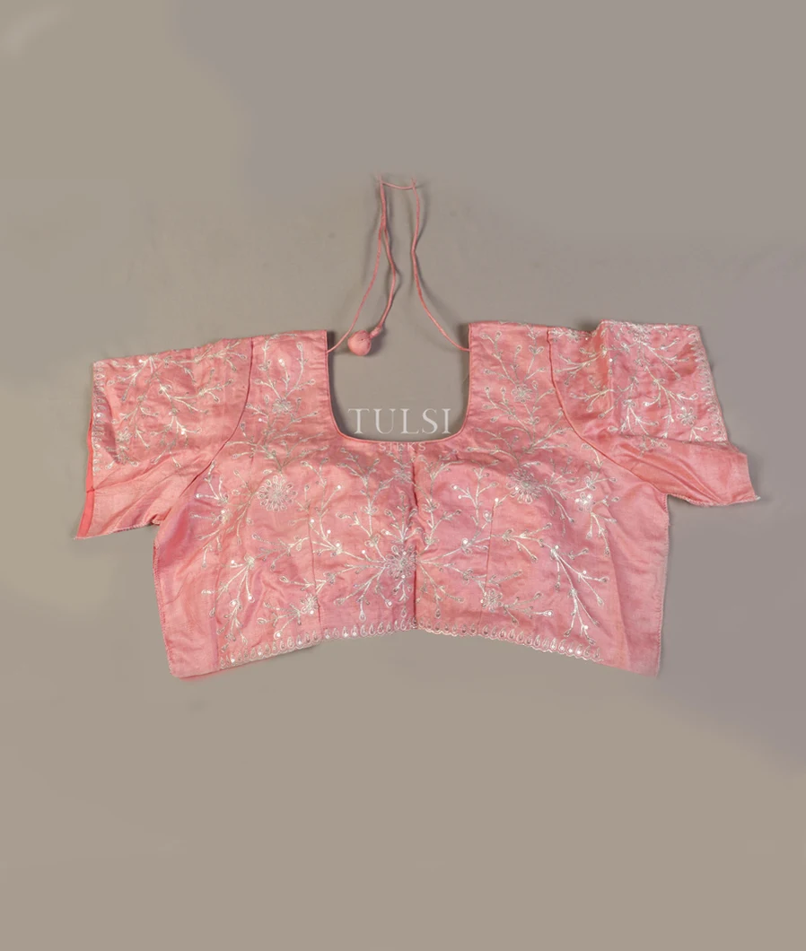 Pink Tussar Embroidery Blouse T506994-image