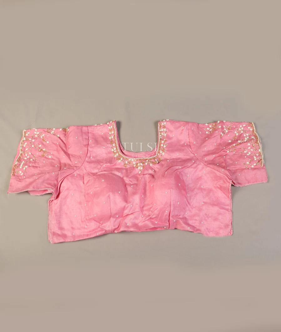 Pink Tussar Embroidery Blouse T506986-image
