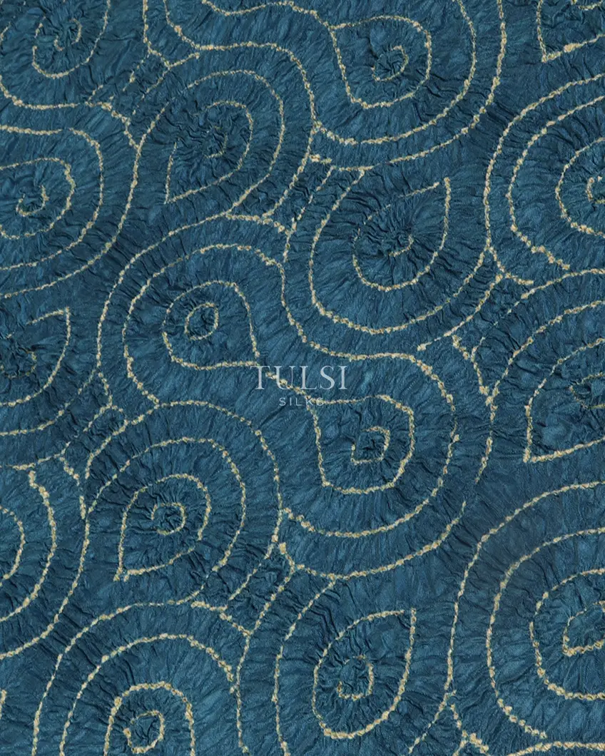 Blue Bandhani Kanjivaram Pavadai T2956164