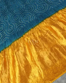 Blue Bandhani Kanjivaram Pavadai T2956165