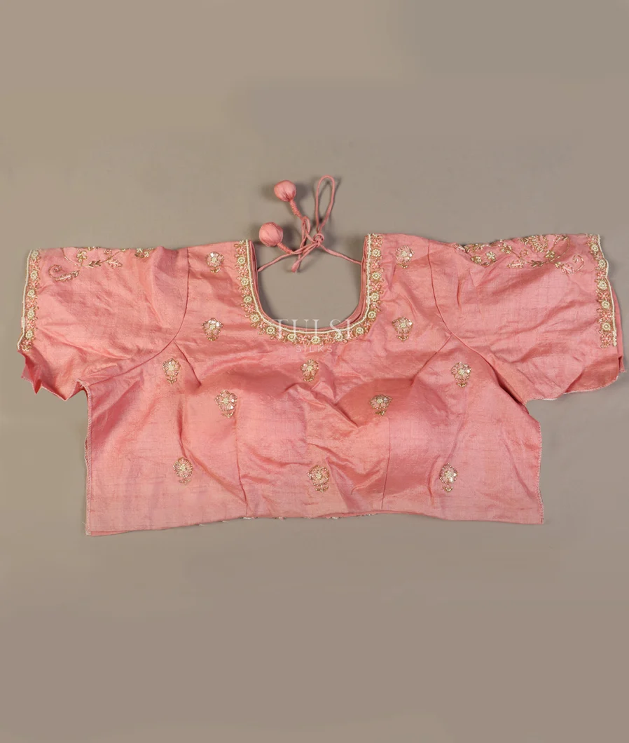 Pink Tussar Embroidery Blouse T506989-image