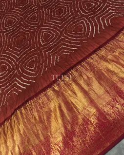 Maroon Bandhani Kanjivaram Pavadai T2478275