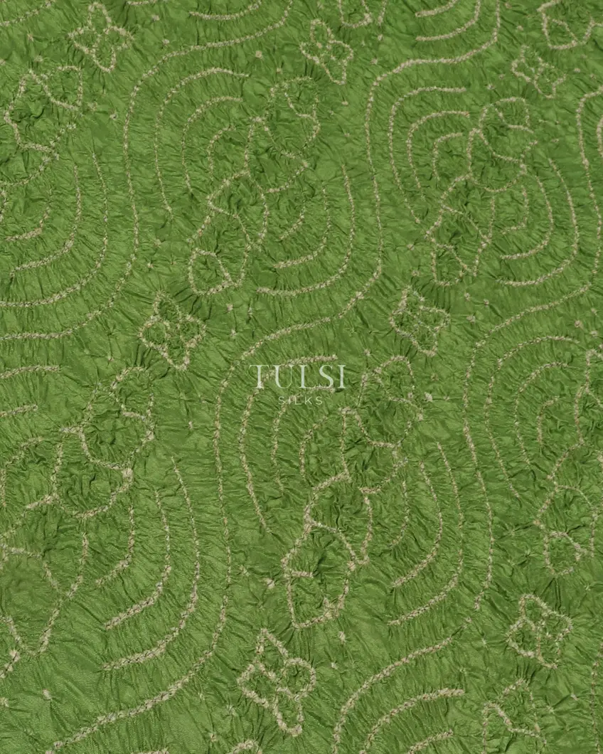 Green Bandhani Kanjivaram Pavadai T2533434